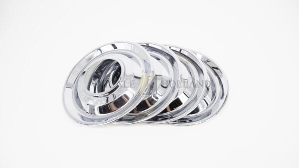 Set (4) hub bellishers (HK late model disc wheels), chrome plated