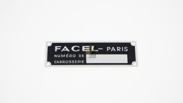 Manufacturer's plate (body number 8 cyl)