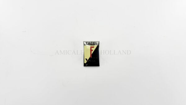 Recth. Facel Vega badge (large, curved) for hood 33x52mm
