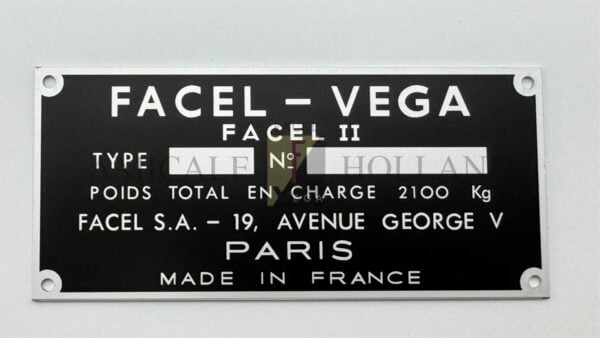 Indentification plate