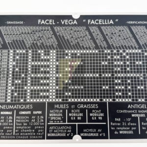 Metal maintenance plate for Facellia