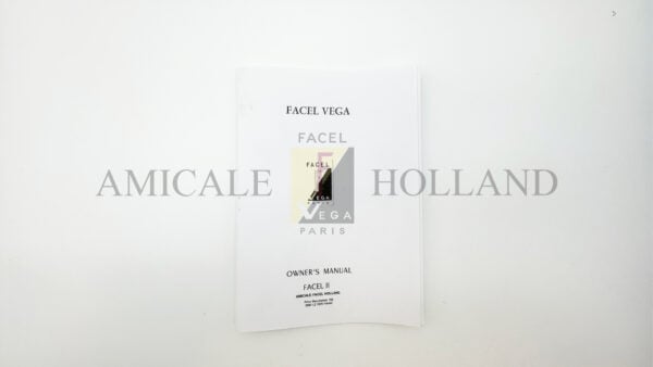 Reprint owners manual Facel 2